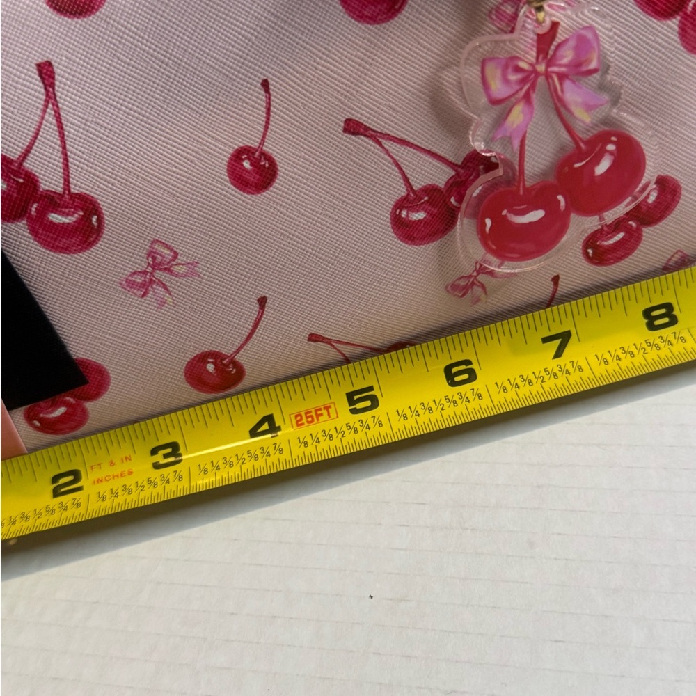 Cherry Print Tan Shoulder Bag - Picture 5 of 7